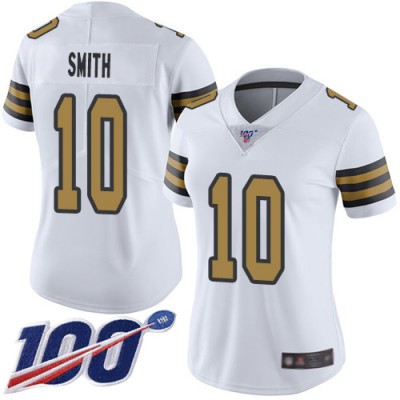Nike New Orleans Saints #10 Tre'Quan Smith White Women's Stitched NFL Limited Rush 100th Season Jersey